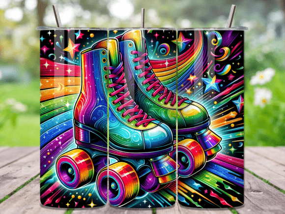 Download Disco Roller Skate Tumbler Wrap - Premium Resources